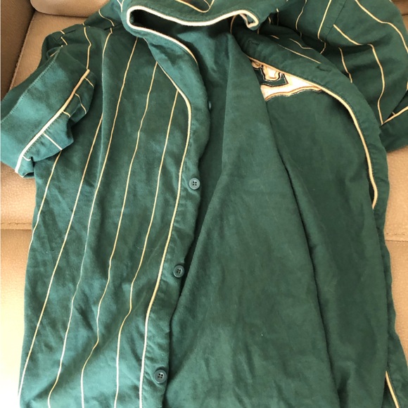 Teal Striped Robe with E Monogram - Picture 2 of 2